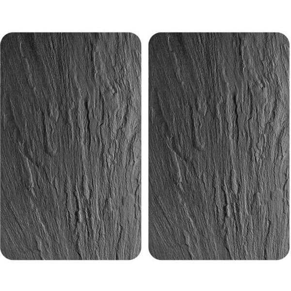 WENKO Hällskydd, XL glashällskåpa "Slate", Set om 2, härdat glas, 40x52 cm, grå