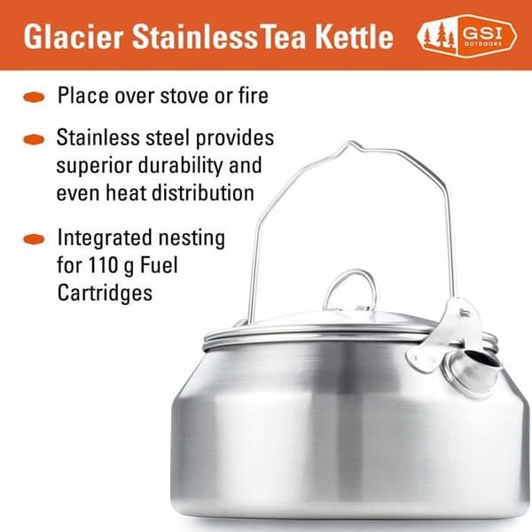 Gsi matlagningsreservdelar - 68162 - GLACIER ROSTFRI TEKETTA- 1 QT.