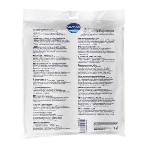 Universalfett- och kolfilter 2 i 1 - WPRO UCF016 - 470x570 mm - 450g/m2