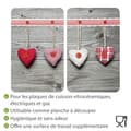 Miniatyrbild 5 av 6: WENKO Hällskydd, "Heart" glashäll, set om 2, härdat glas, 30x52 cm, flerfärgad