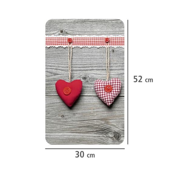WENKO Hällskydd, "Heart" glashäll, set om 2, härdat glas, 30x52 cm, flerfärgad