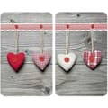 Miniatyrbild 1 av 6: WENKO Hällskydd, "Heart" glashäll, set om 2, härdat glas, 30x52 cm, flerfärgad