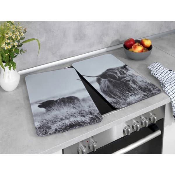 Hällskydd - WENKO - Yak - Set om 2 - Härdat glas - 30x52 cm - Grå