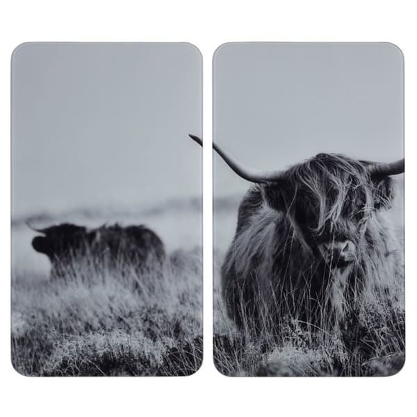 Hällskydd - WENKO - Yak - Set om 2 - Härdat glas - 30x52 cm - Grå