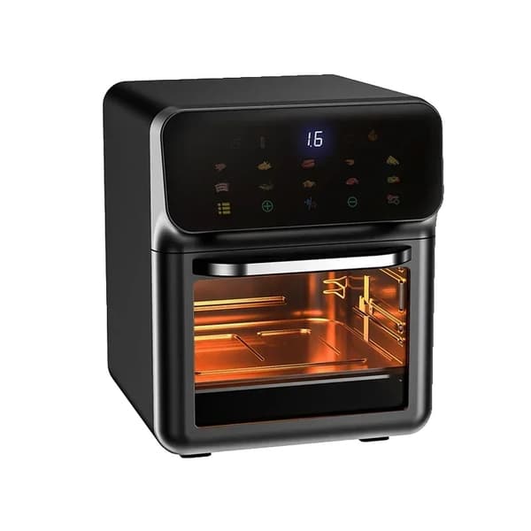 Elektrisk Air Fryer, 12L Kapacitet, Berøringskontrol, Automatisk Strømudfald,EU, Lys Grå