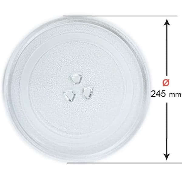 Häll för LG ugn - Universal Glasskiva 245mm - Vit