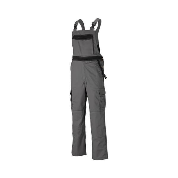 Dickies Industry 300 Mens Two Tone Work Wear Bib And Brace Grey/Black 30T