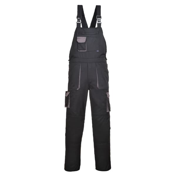 Portwest Contrast Bib & Brace / Workwear (Pack of 2) Black/Grey S x Regular