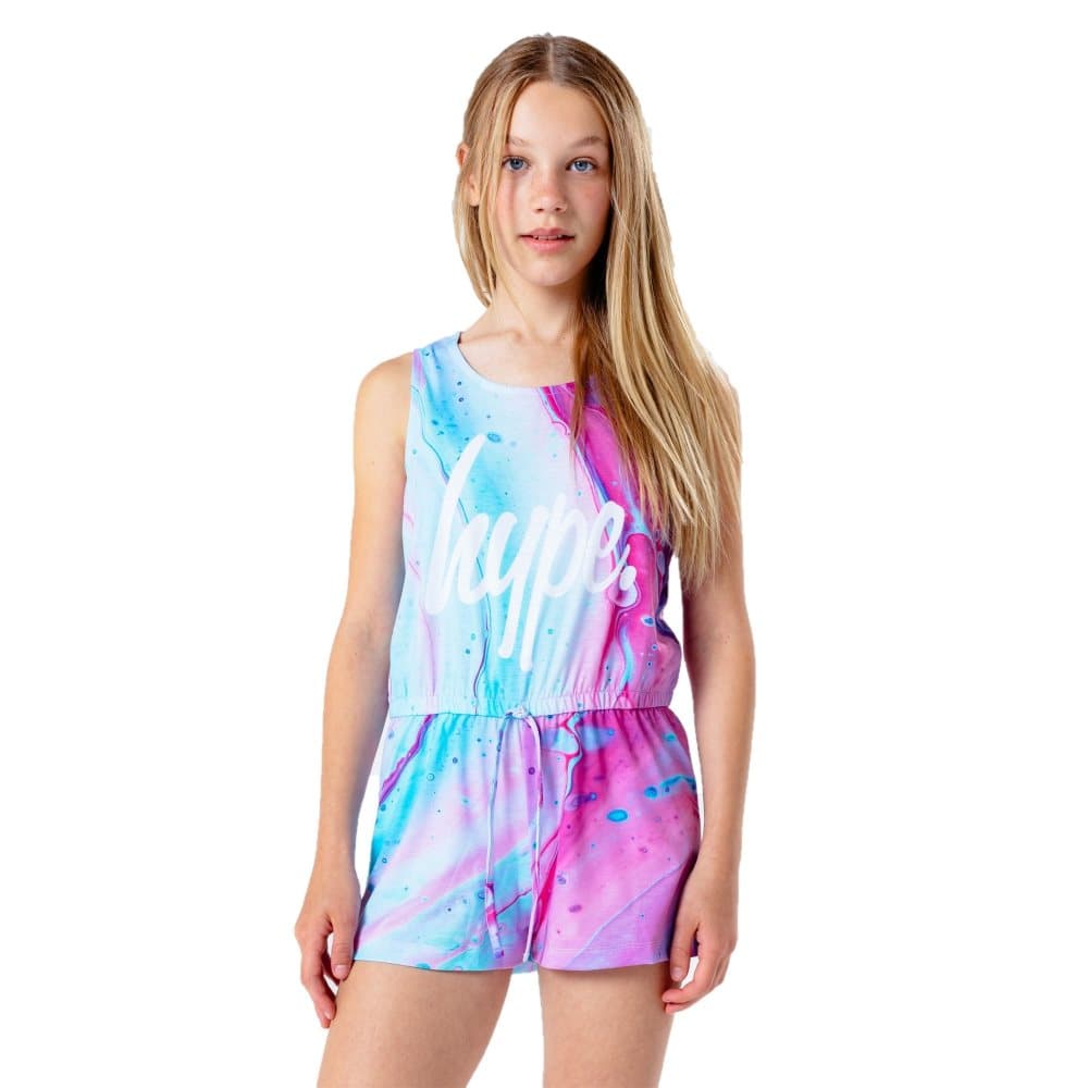 Hype Flickor Marmor Print Script Playsuit