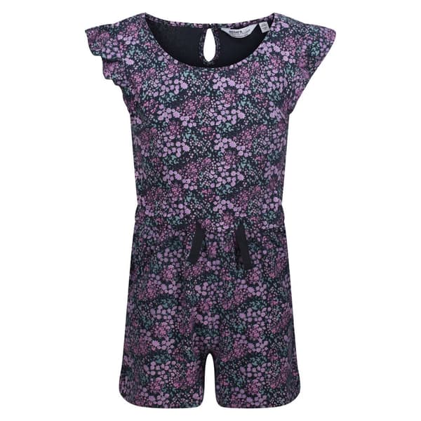 Regatta Childrens/Kids Dasie Ditsy Print Ruffle Playsuit Navy 11-12 Years
