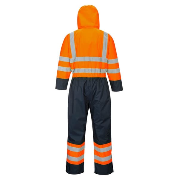 Portwest Unisex sikkerhedsoveralls med kontrastfarvede hi-vis-overalls til voksne