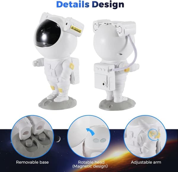 Astronaut Nattlampa / Galaxylampa - Nebula Stjärnprojektor medStjärnhimmelsprojektor