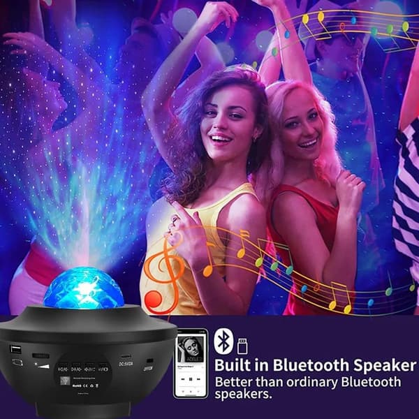 Galaxy Nattlampa, Rymdlampa Stjärnprojektor med Bluetooth Högtalare