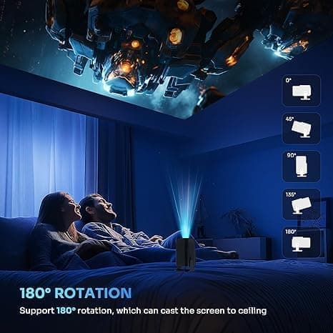 OBOSOE 1080P kannettava 4K-projektori – Wi-Fi 6 (2.4G/5G), BT5.0, Android 11, 180° käännettävä