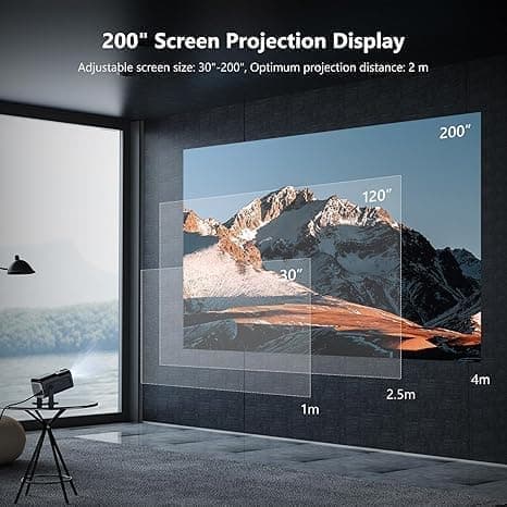 OBOSOE 1080P kannettava 4K-projektori – Wi-Fi 6 (2.4G/5G), BT5.0, Android 11, 180° käännettävä