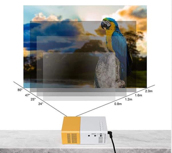 Lollanda Mini Projektor - Full HD 1080p, upp till 60" bild, kompakt och bärbar, surroundljud, effektiv värmeavledning, för hemma & utomhus