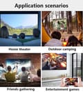 Miniatyrbild 7 av 10: Lollanda Mini Projektor - Full HD 1080p, upp till 60" bild, kompakt och bärbar, surroundljud, effektiv värmeavledning, för hemma & utomhus