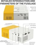 Miniatyrbild 9 av 10: Lollanda Mini Projektor - Full HD 1080p, upp till 60" bild, kompakt och bärbar, surroundljud, effektiv värmeavledning, för hemma & utomhus