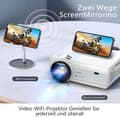 Miniatyrbild 5 av 7: Lollanda 1080P Full HD WiFi-projektor – 4K-stöd, Bluetooth, kompatibel med flera enheter, för hem och utomhusbio