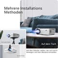 Miniatyrbild 6 av 7: Lollanda 1080P Full HD WiFi-projektor – 4K-stöd, Bluetooth, kompatibel med flera enheter, för hem och utomhusbio