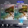 Miniatyrbild 2 av 7: Lollanda 1080P Full HD WiFi-projektor – 4K-stöd, Bluetooth, kompatibel med flera enheter, för hem och utomhusbio