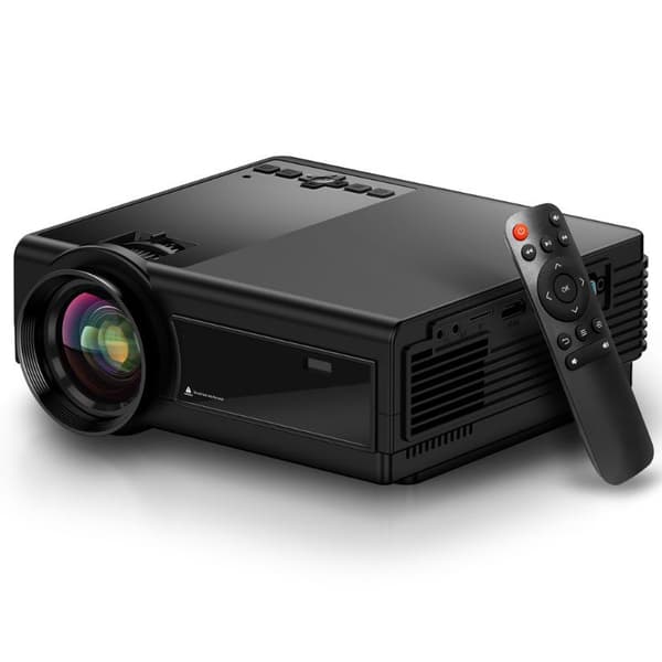 Lollanda 1080P Full HD WiFi-projektor – 4K-stöd, Bluetooth, kompatibel med flera enheter, för hem och utomhusbio