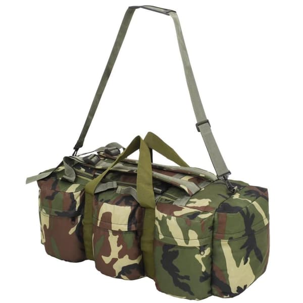 vidaXL 3-i-1 Militärinspirerad duffelväska 90 L kamouflage