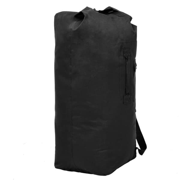 vidaXL duffeltaske i militærstil 85 l sort