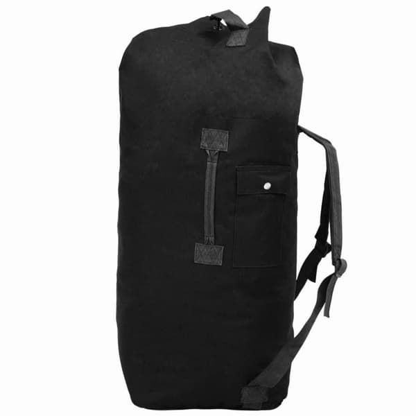 vidaXL duffeltaske i militærstil 85 l sort