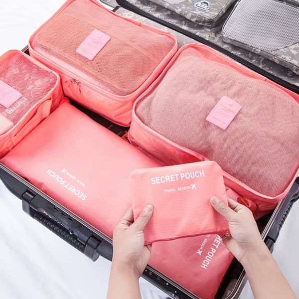Large Capacity Storage 6 In 1 Organizer Pink