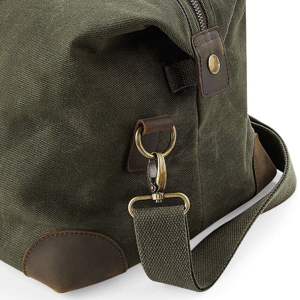Quadra Heritage Leather Accented Waxed Canvas Holdall