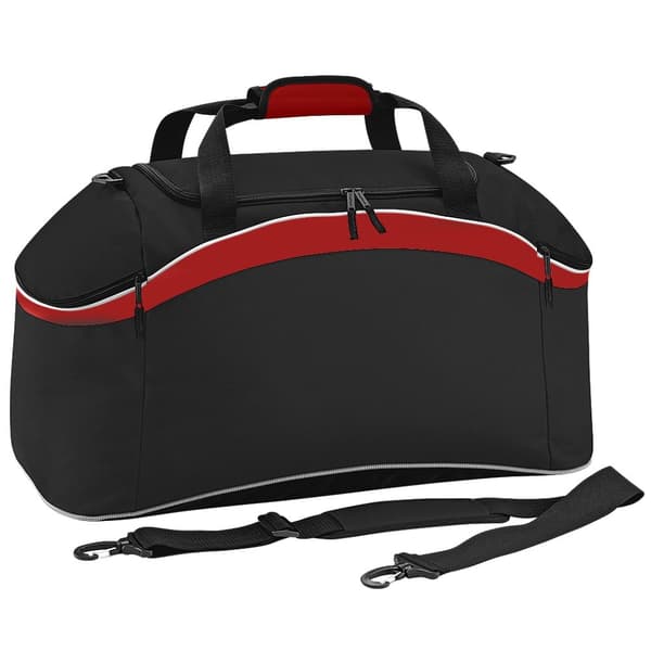 BagBase Teamwear Sport Holdall / Duffle Bag (54 liter) (pakke med 2) Black/ Classic Red/ White One Size