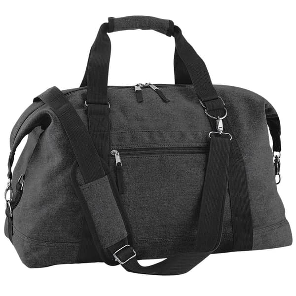 Bagbase Vintage Canvas Weekender / Holdall Carry Bag (30 liter) (pakke med 2) Vintage Black One Size