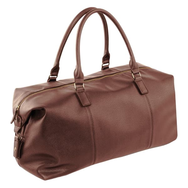 Quadra NuHude Faux Leather Weekender Holdall väska Tan One Size