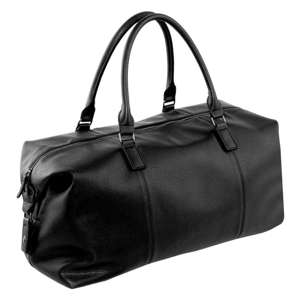 Quadra NuHude Faux Leather Weekender Holdall Bag Black One Size