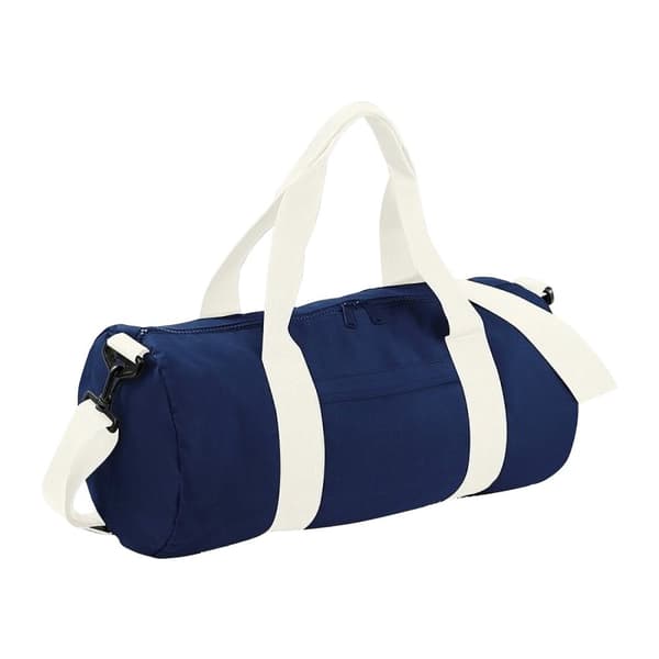 Bagbase Plain Varsity Barrel / Duffle Bag (20 Litres) (Pack of 2) French Navy/Off White One Size