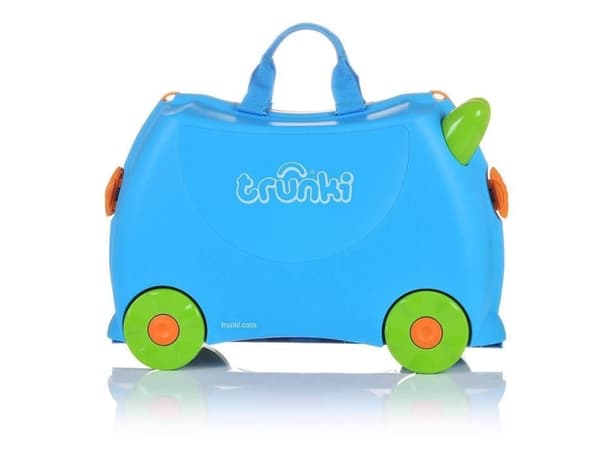 Trunki Terrance, Tralle, Hard overflate, Blå, Plast, 4 hjul, Glidelås