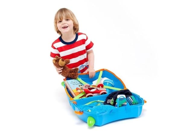 Trunki Terrance, Tralle, Hard overflate, Blå, Plast, 4 hjul, Glidelås