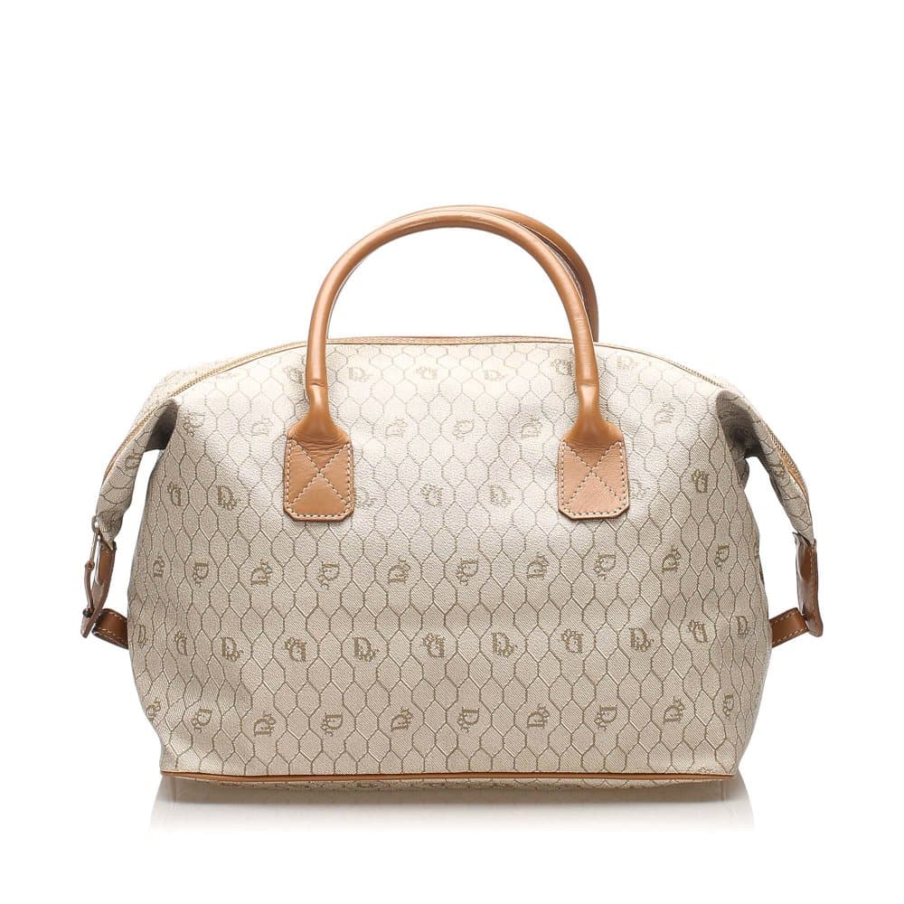 Dior Honeycomb Coated Canvas Travel Bag Brown