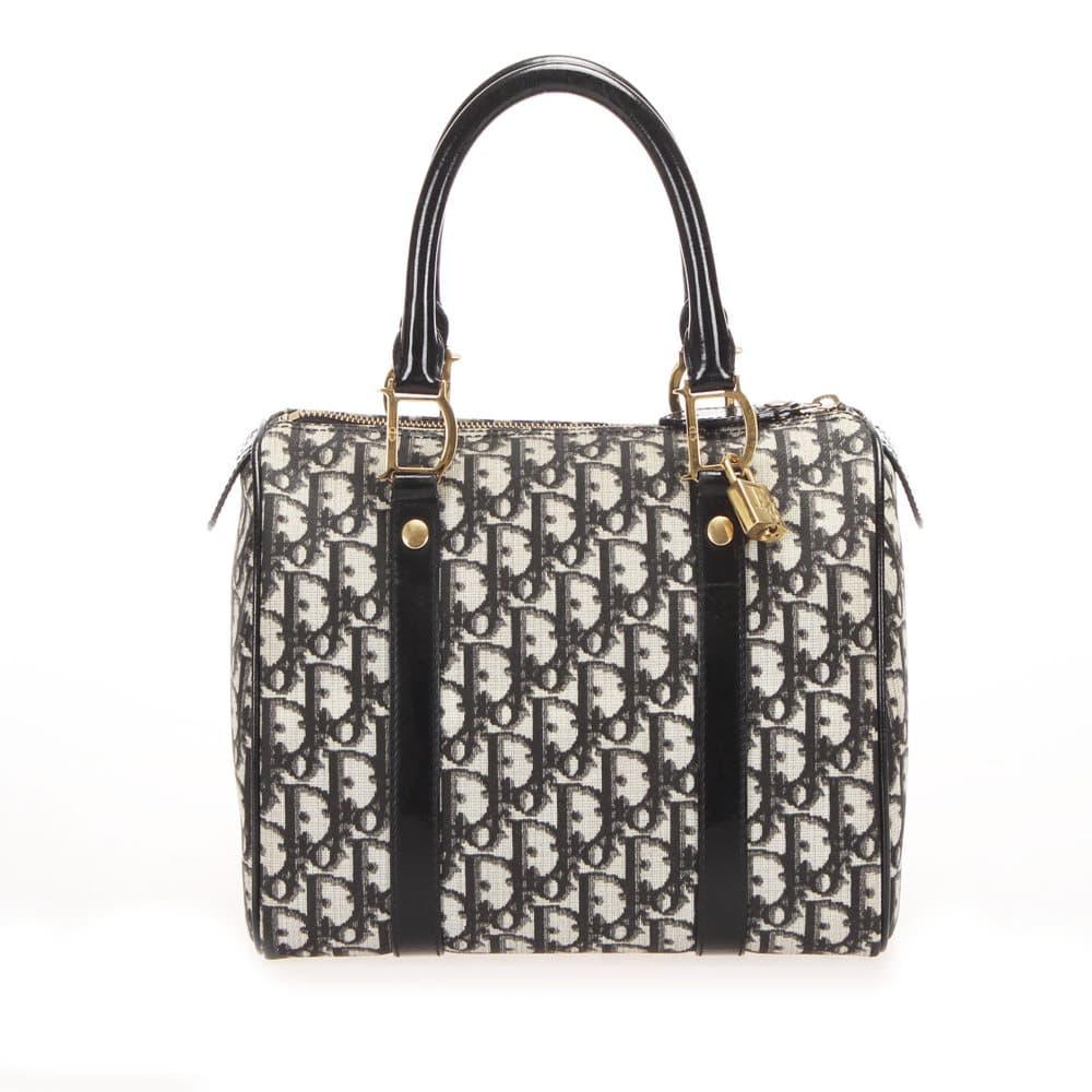 Dior Dior Oblique Canvas Boston Bag Black