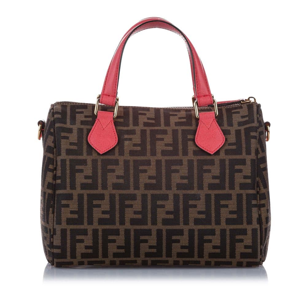 Fendi Zucca Canvas Boston Bag Brown