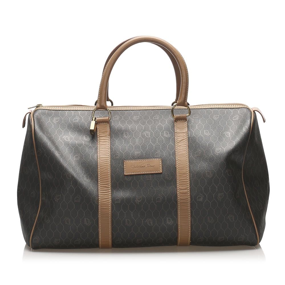 Pre-owned Dior Honeycomb Travel Bag Black