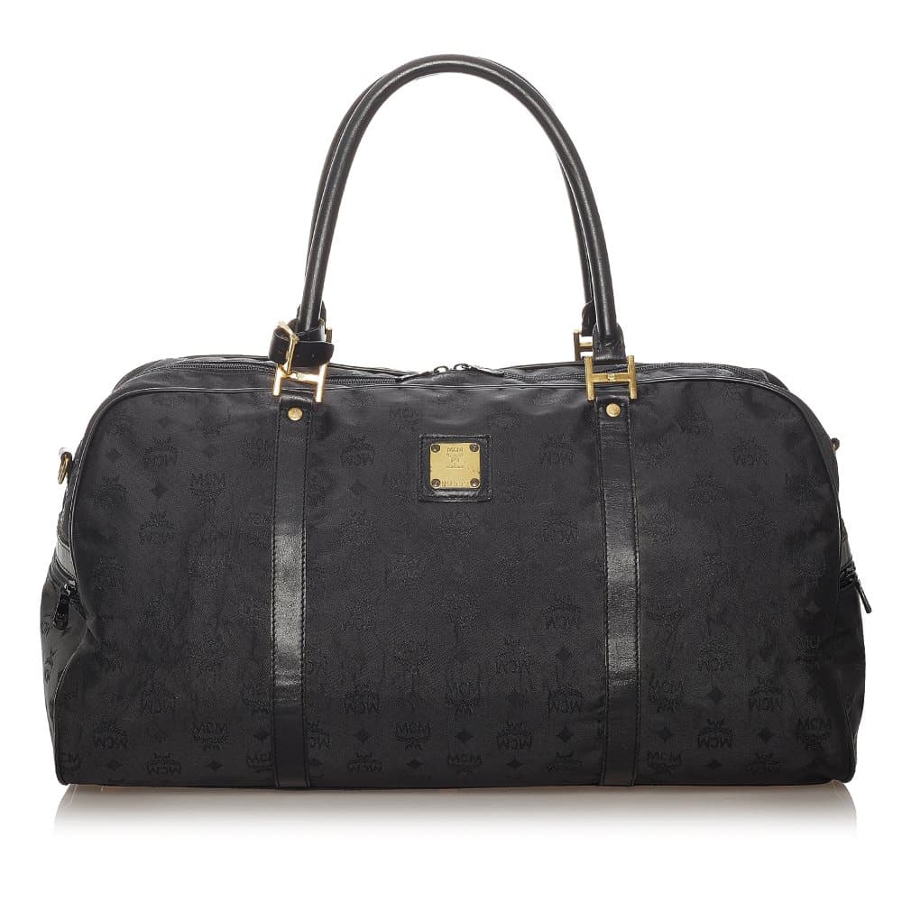 Pre-owned MCM Visetos Nylon Travel Bag Black
