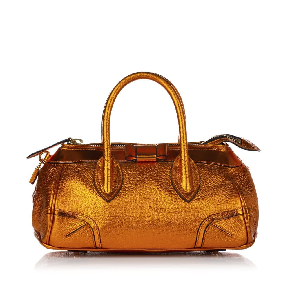 Pre-owned Burberry Leather Boston Bag Gold