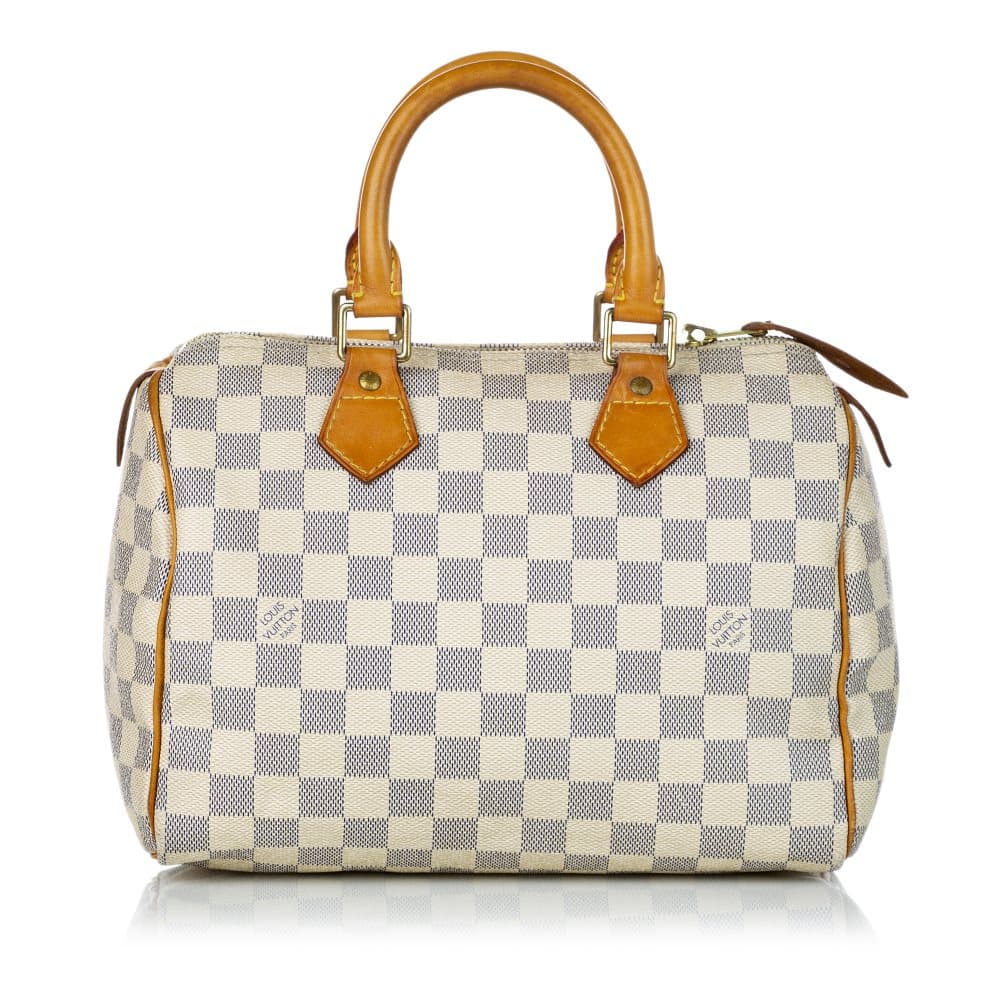 Pre-owned Louis Vuitton Damier Azur Speedy 25 White
