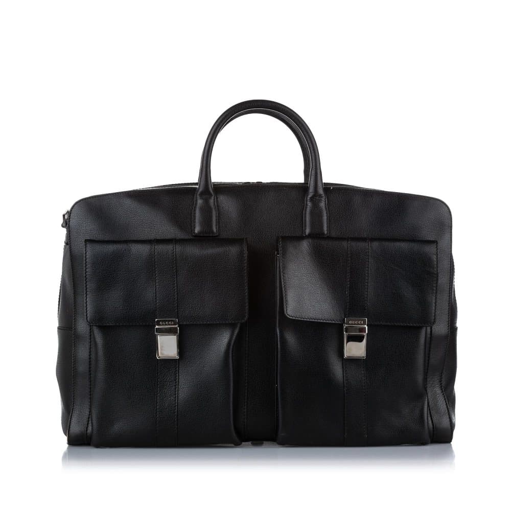 Pre-owned Gucci Leather Travel Bag Black