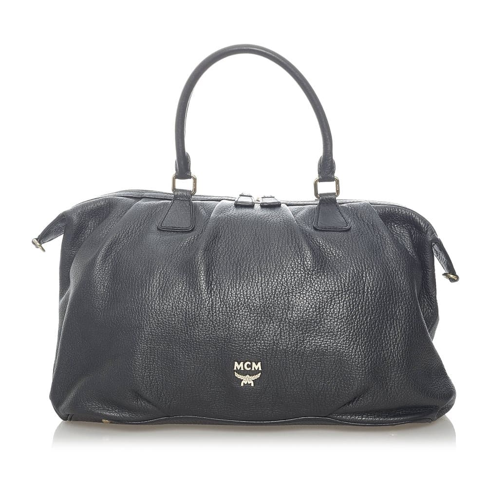 Pre-owned MCM Leather Travel Bag Black