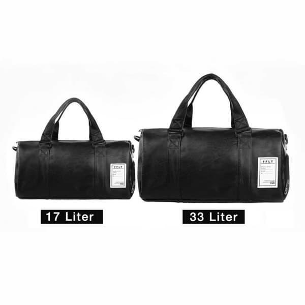 17L Väska med Skofack Skinn – Weekendbag Träningsväska – Svart