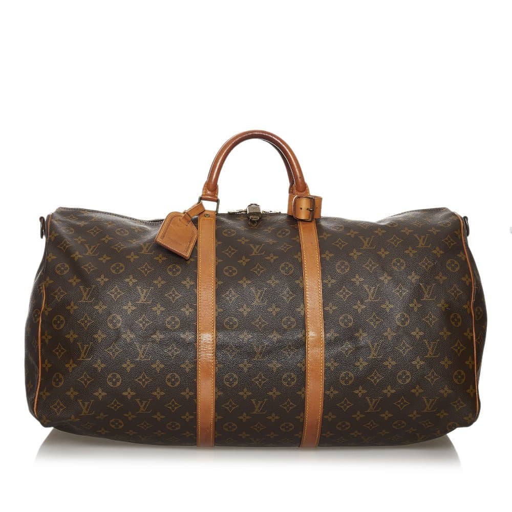 Pre-owned Louis Vuitton Monogram Keepall Bandouliere 60 Brown