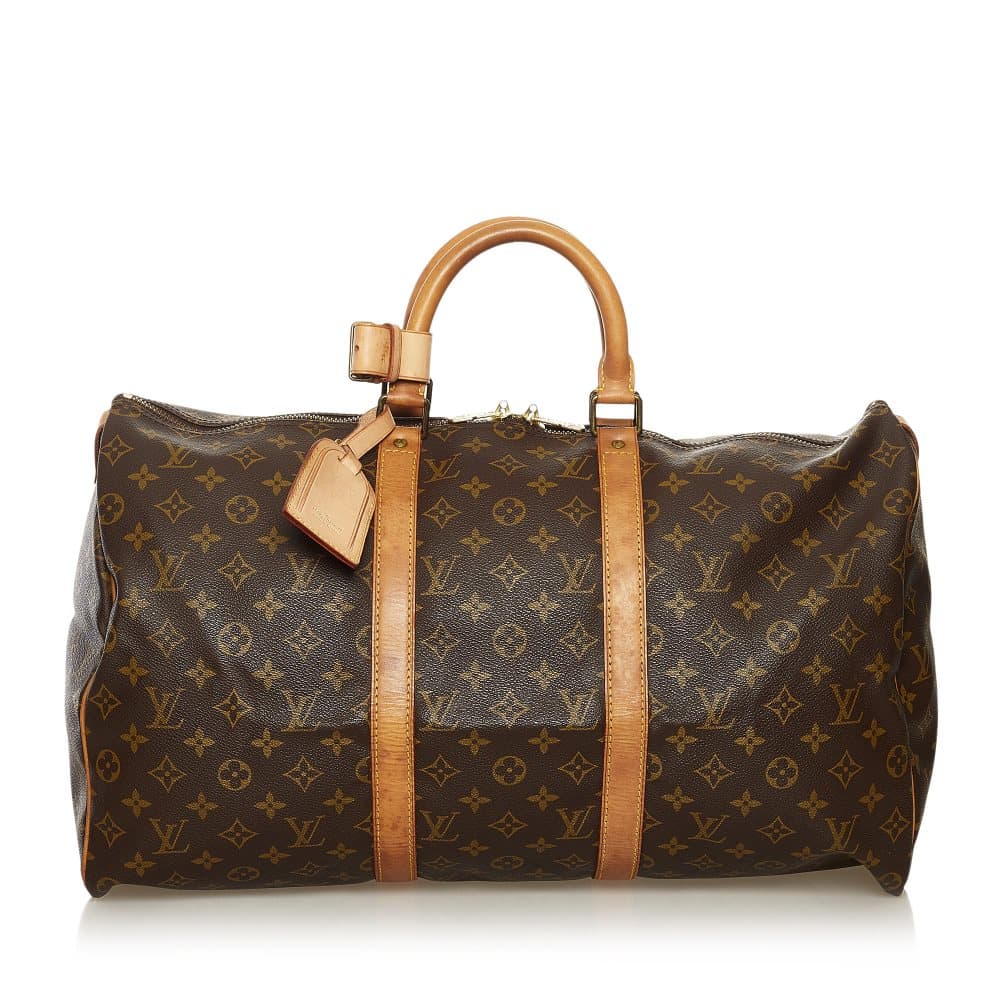 Pre-owned Louis Vuitton Monogram Keepall 50 Brown